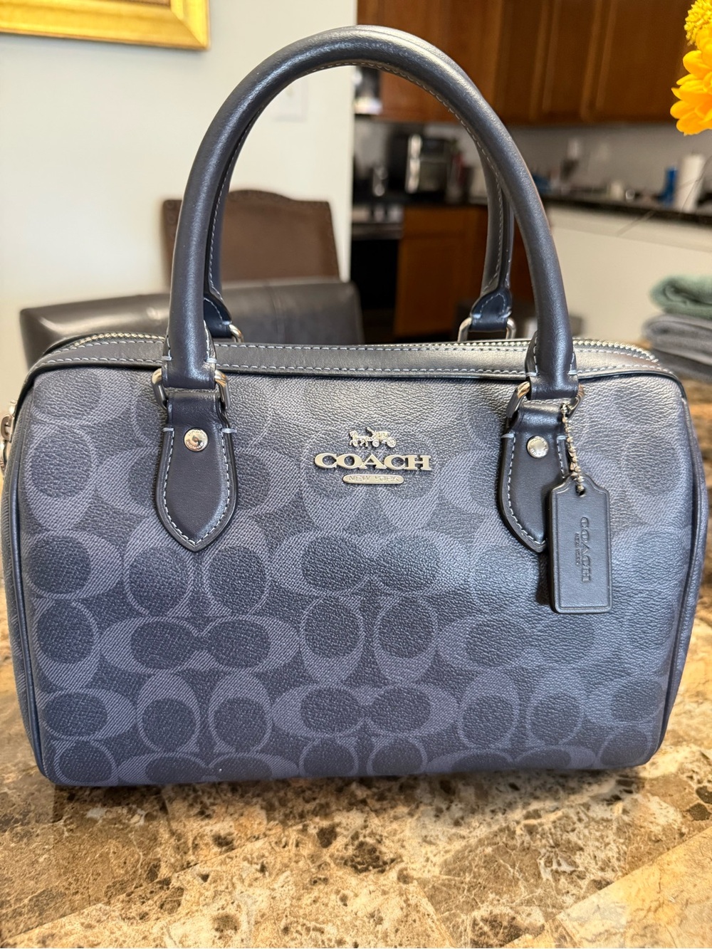 Coach Signature Satchel in Dark Blue